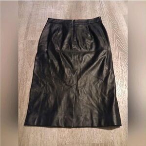 Zara Black Leather Pencil Skirt